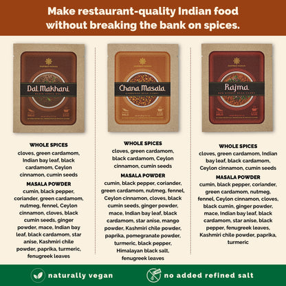 Restaurant quality Indian food