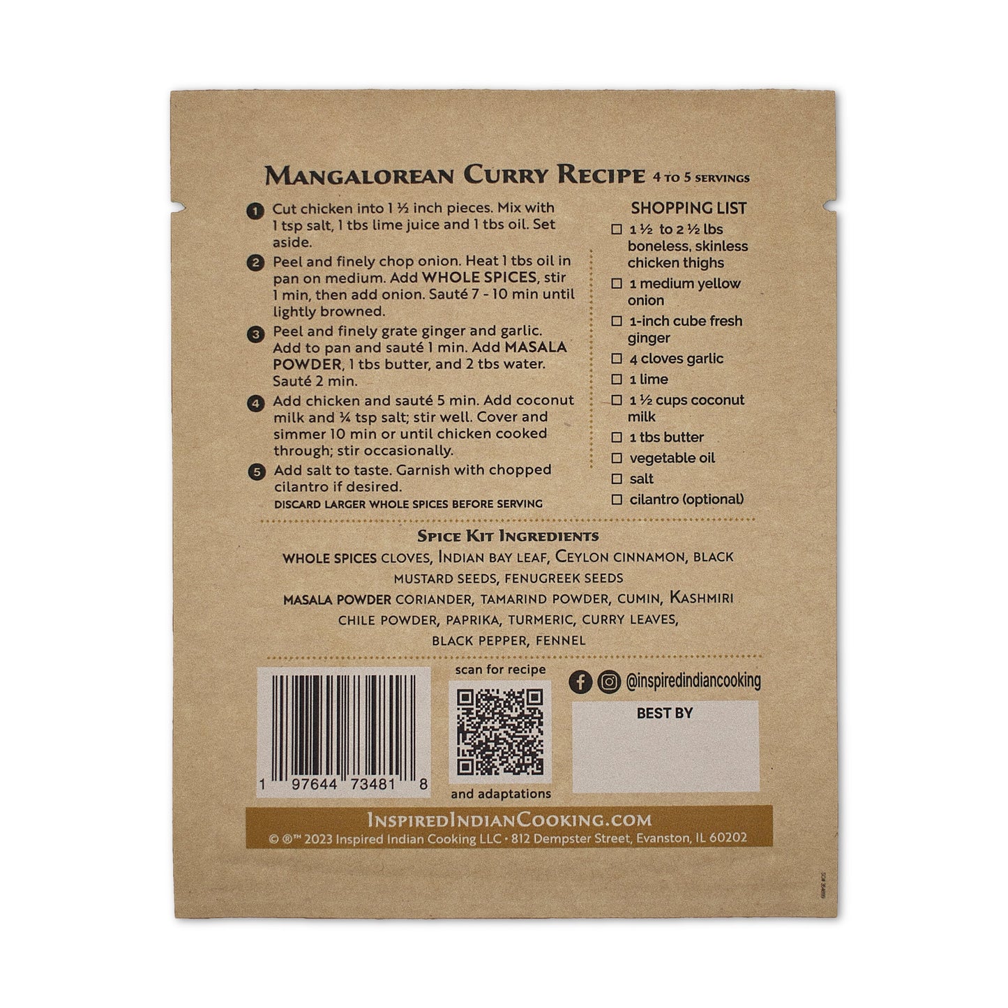 Mangalorean Curry back Package