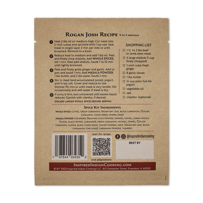 Rogan Josh Recipe back Package
