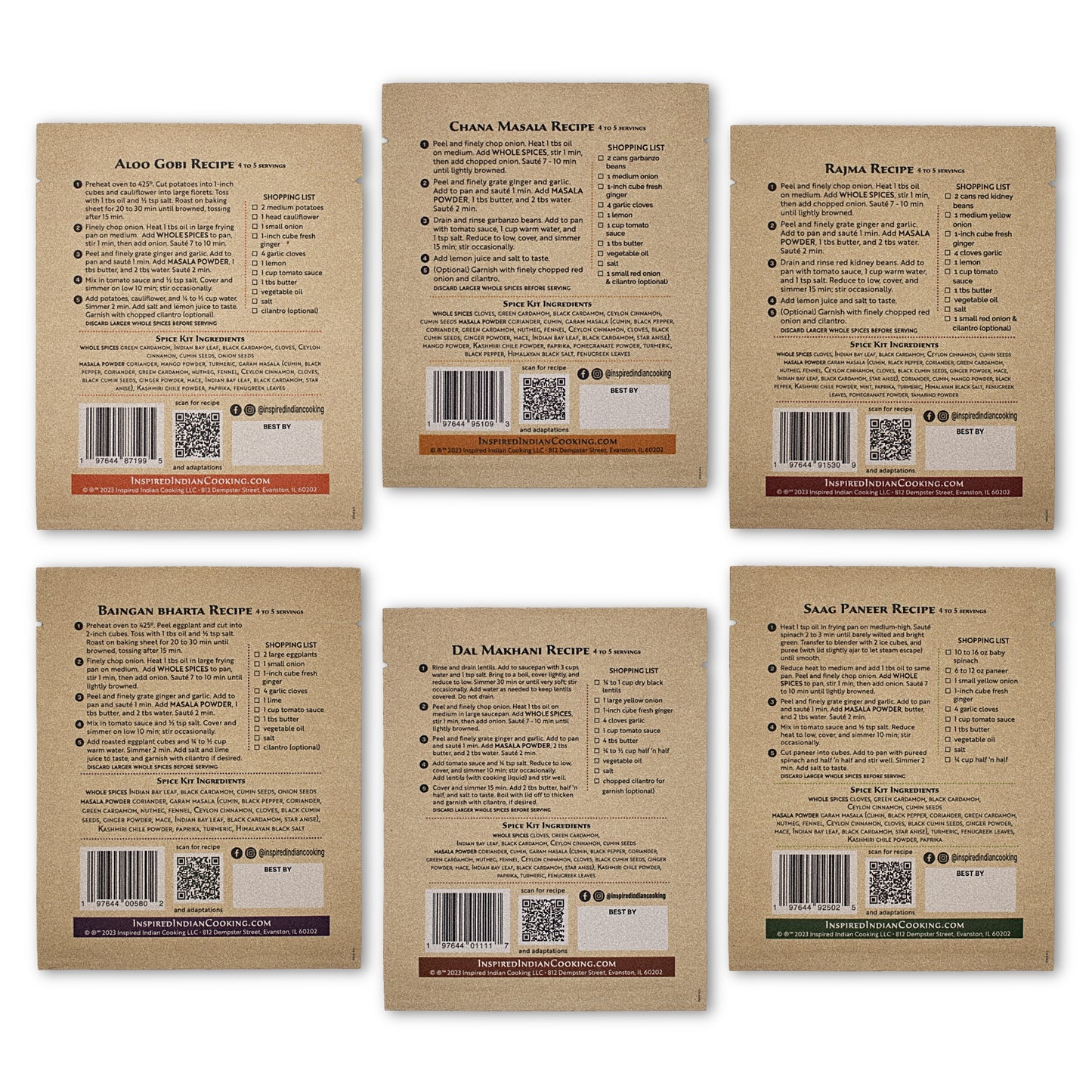 Vegetarian 6-Kit Variety back Package